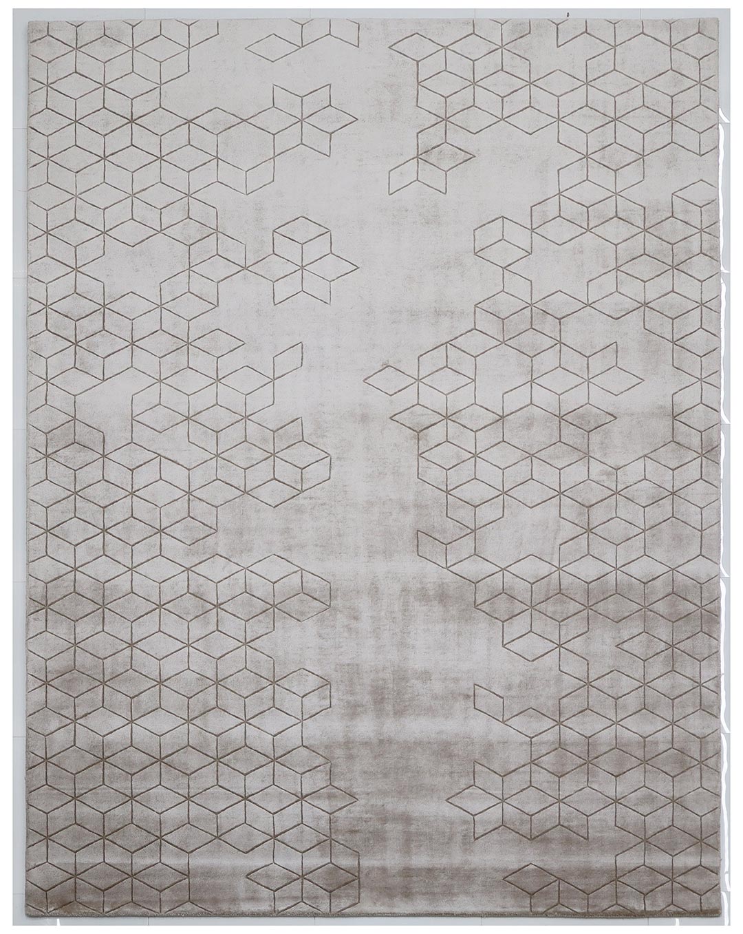 100% Bamboo Silk | Geometric Brown Color Rug Hand-tufted Rug - RC743