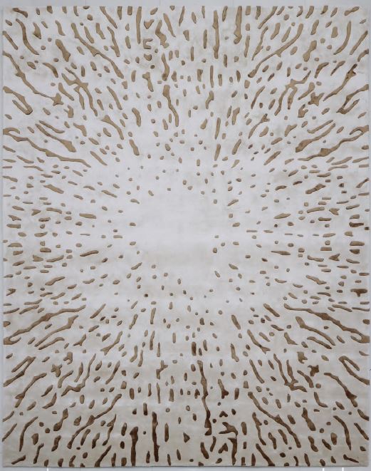 100% Bamboo Silk | Contemporary Beige Color Hand-tufted Rug -RC761