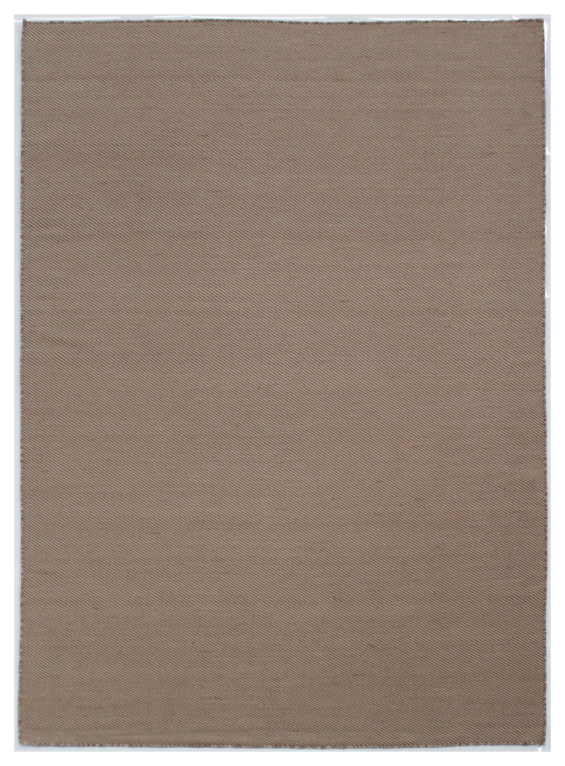 100% Wool | Minimalist Brown Color Handmade Flatweave Rug - RC583