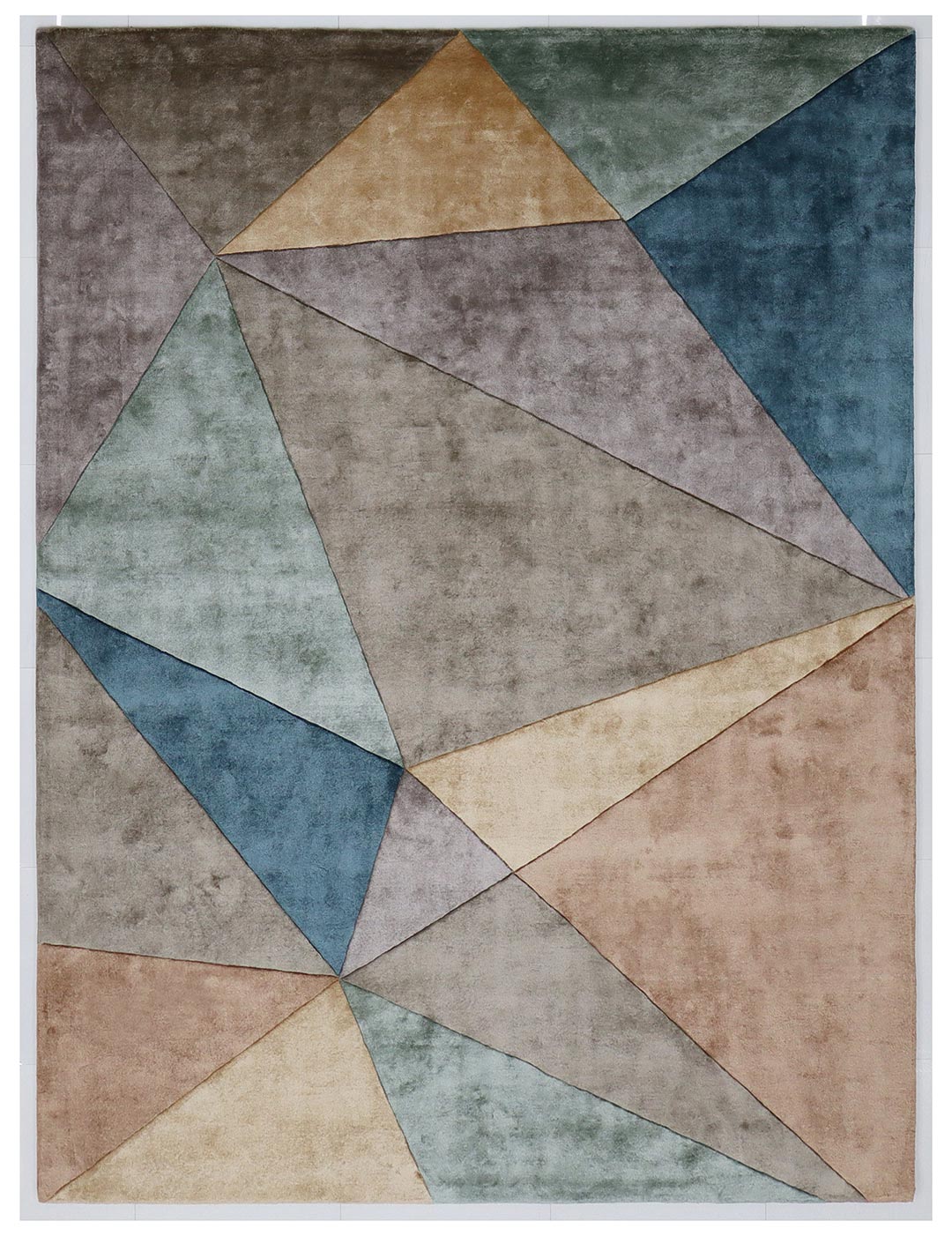 100% Bamboo Silk Handmade Carpet in Abstract style, Multi color Handtufted Rug - RC631