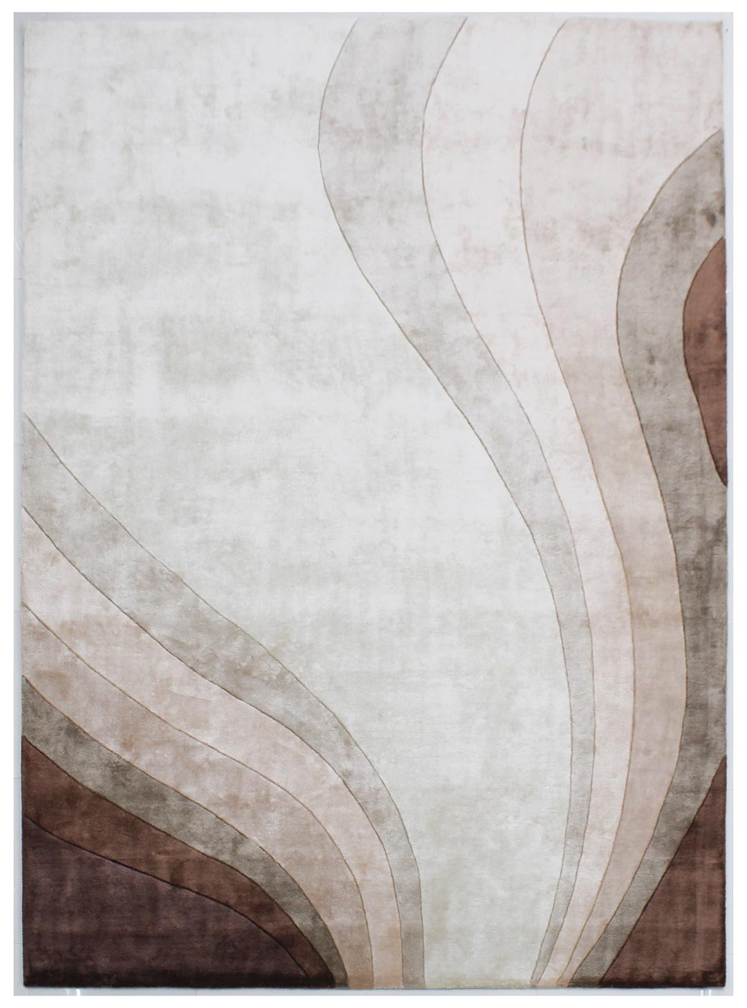 100% Bamboo Silk Handmade Carpet in Modern style, Beige color Handtufted Rug - RC633