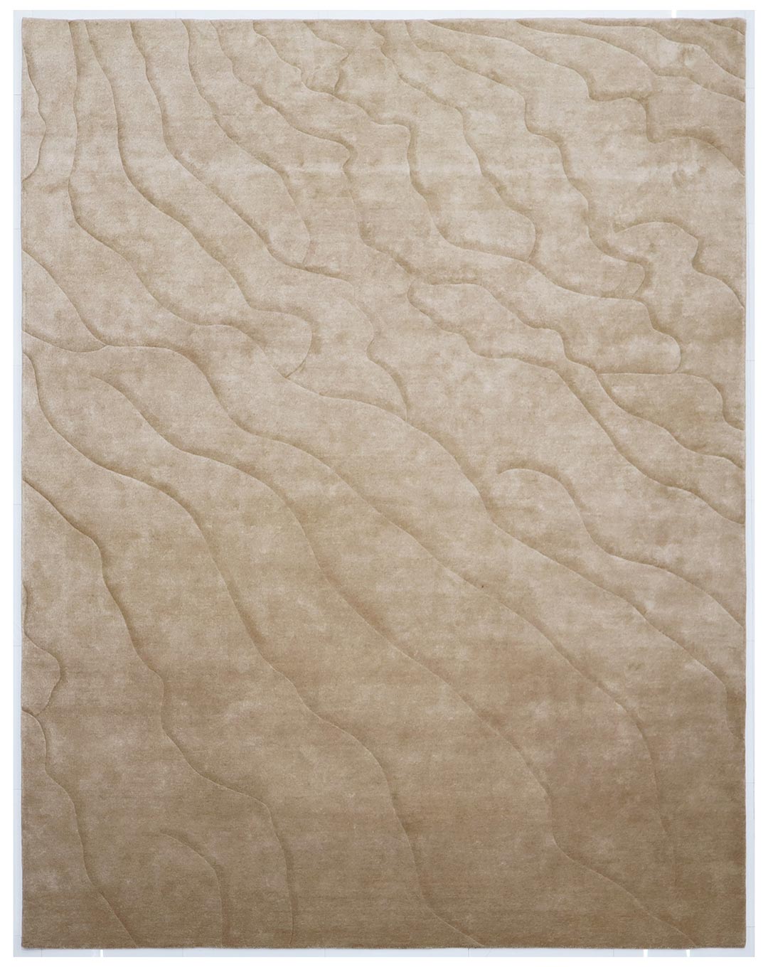 Blend of Bamboo Silk & New Zealand Wool | Minimalist Brown Color Hand-tufted Rug - RC866