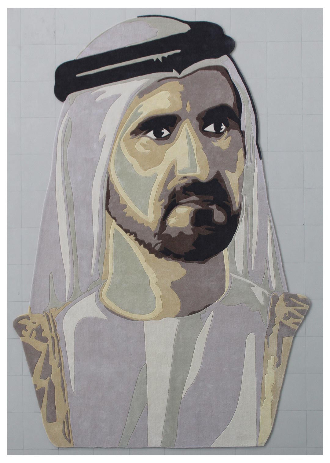 Blend of Bamboo Silk & New Zealand Wool Handmade Carpert in Abstract style, Beige color Handtufted Rug - RC86