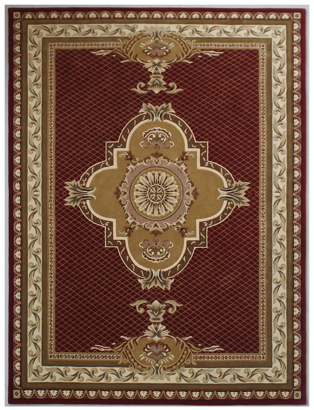 100% New Zealand Wool Handmade Carpet in Classic style, Red color Hand Tufted Rug - RC27