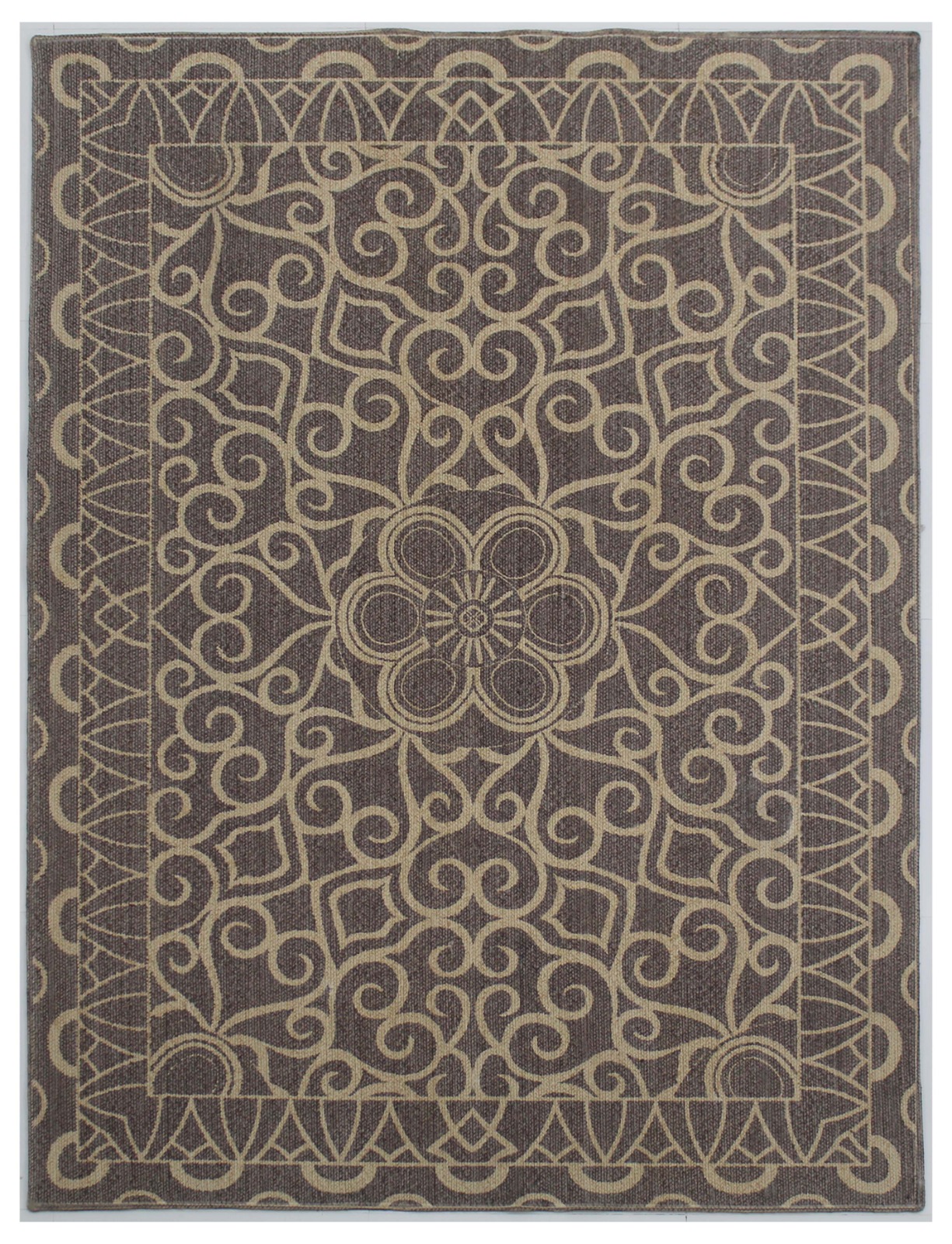100% Cotton Printed Braided | Traditional Choco Color Rug - RC519