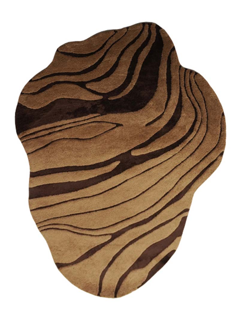 BCF Yarn | Irregular Abstract Brown Color Hand-tufted Rug - MC05