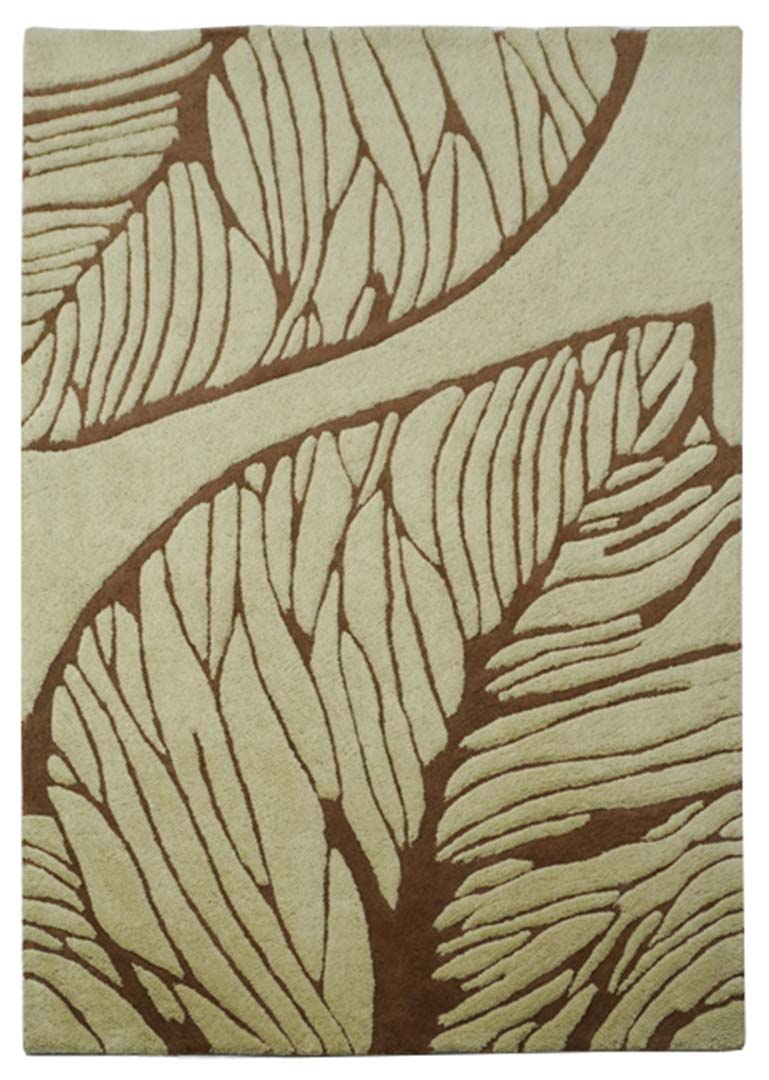 BCF Yarn | Floral Beige Color Hand-tufted Rug - MC09