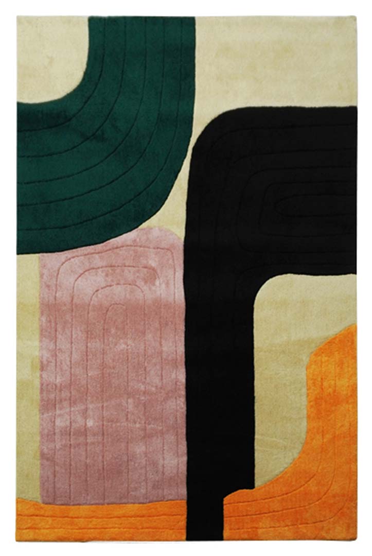 BCF Yarn | Abstract Multi Color Hand-tufted Rug - MC13