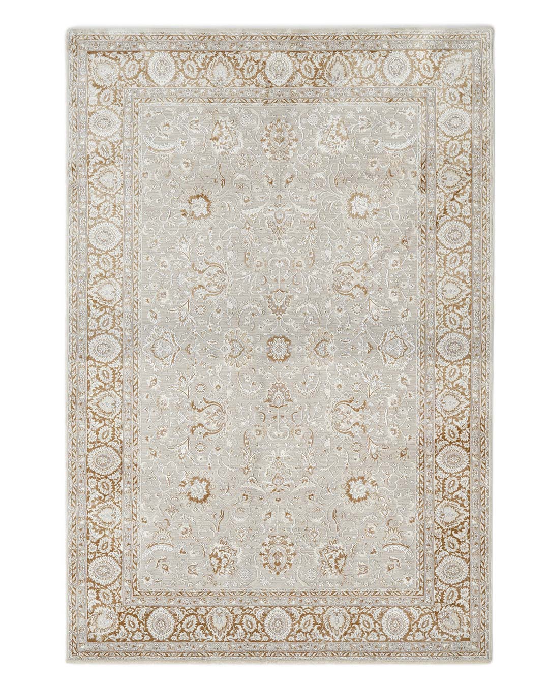 Machine Woven Area Rug, Classic Cream Gold Color High-End Style- MR544