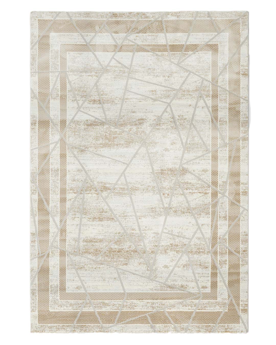 Machine Woven Area Rug, Classic Cream Gold Color High-End Style - MR9907
