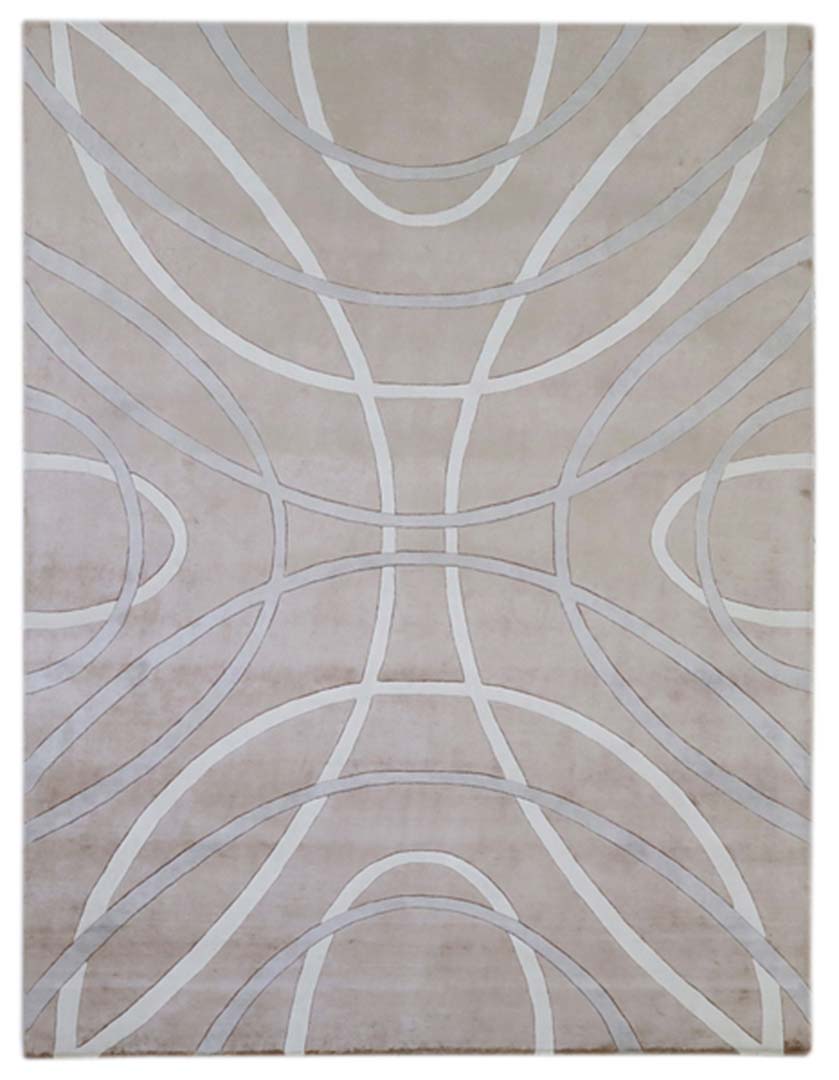 100% Bamboo Silk | Contemporary Brown Color Hand-tufted Rug - RC1010
