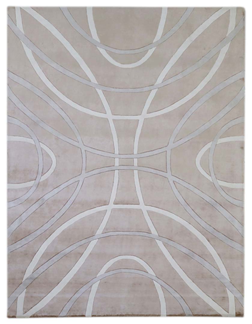 100% Bamboo Silk | Contemporary Brown Color Hand-tufted Rug - RC1011