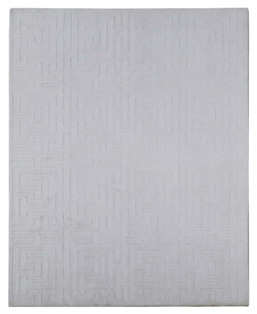 100% Bamboo Silk | Minimalist Geometric Beige Color Hand-tufted Rug -RC1016