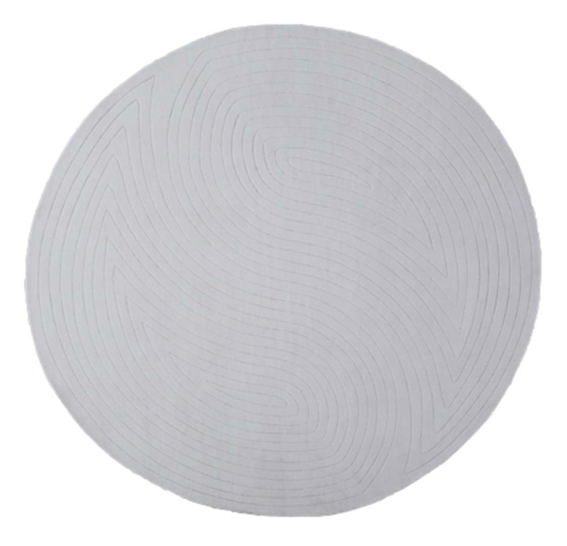 100% Bamboo Silk | Minimalist Stripe Beige Color Hand-tufted Rug - RC1018