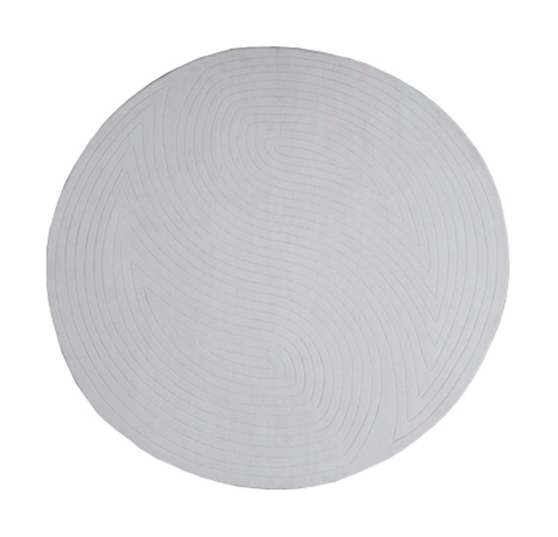 100% Bamboo Silk | Minimalist Stripe Beige Color Hand-tufted Rug - RC1019