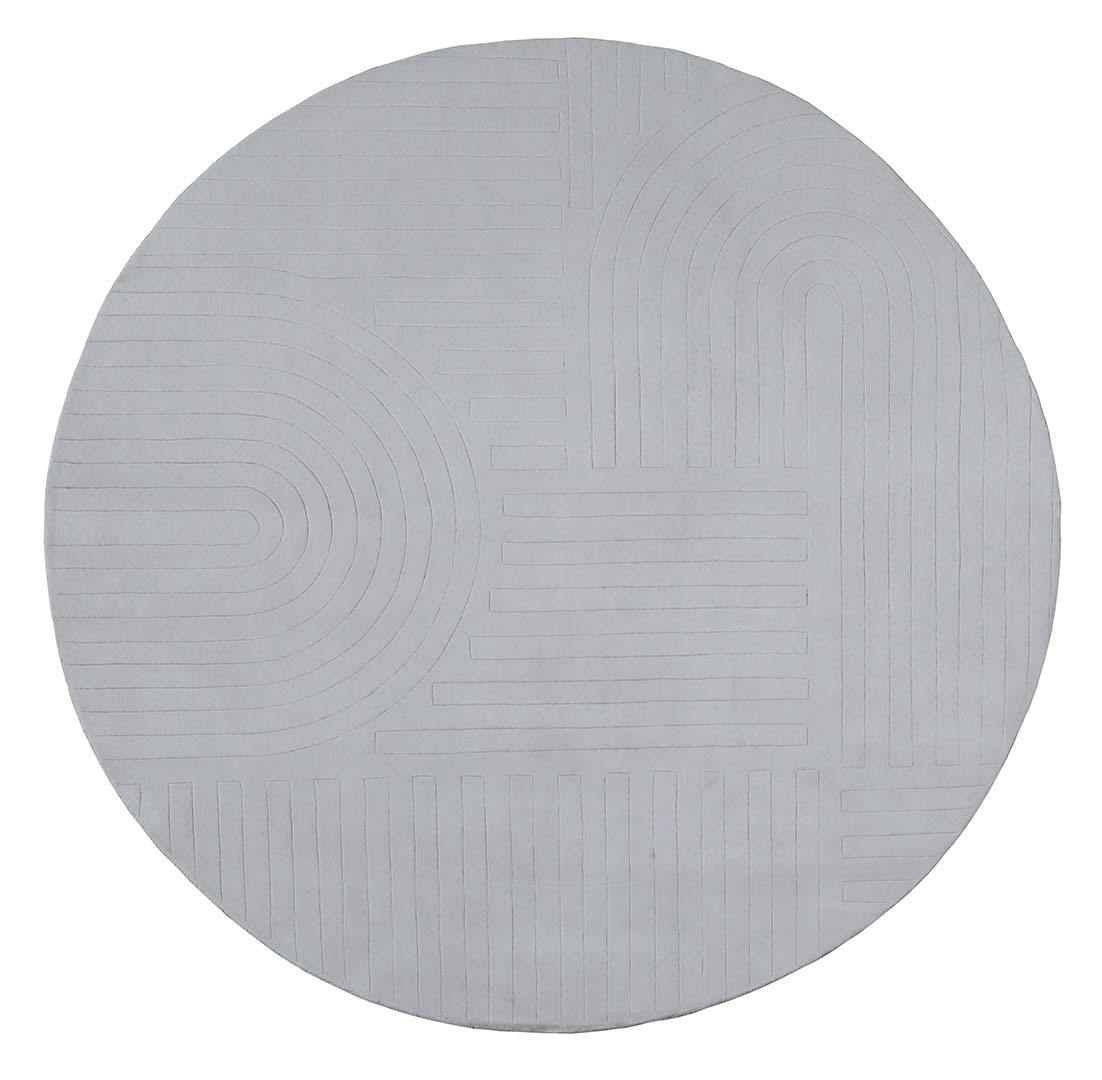 100% Bamboo Silk | Minimalist Geometric Beige Color Hand-tufted Rug - RC1020