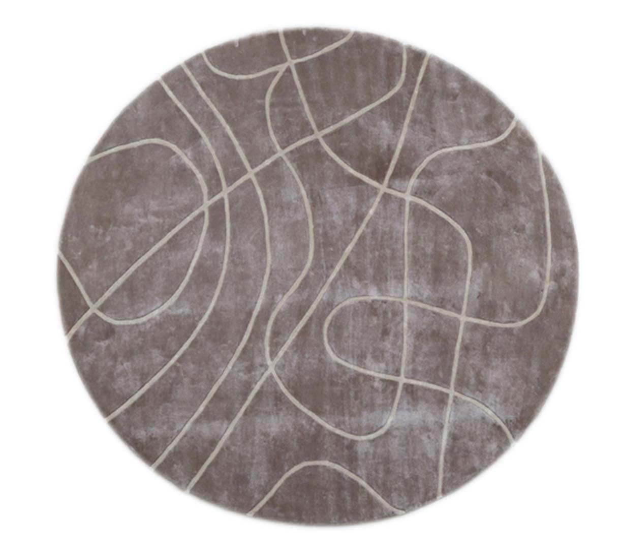 100% Bamboo Silk | Minimalist Abstract Brown Color Hand-tufted Rug -RC1023