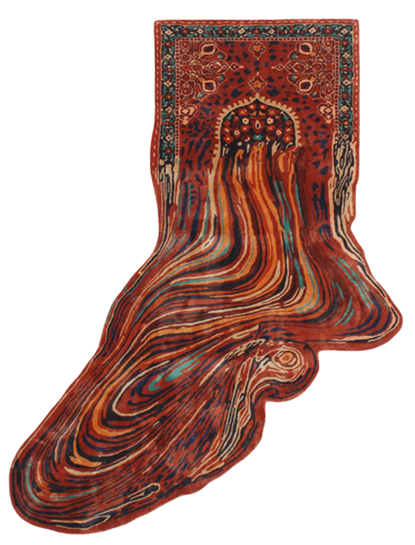 Abstract Multi Color Hand tufted Rug | Bamboo Silk Carpet