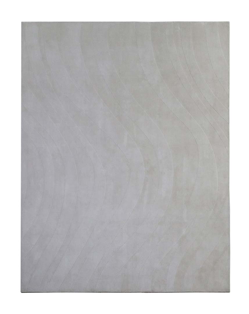 100% Bamboo Silk | Minimalist Stripe Brown Color Hand-tufted Rug -RC871