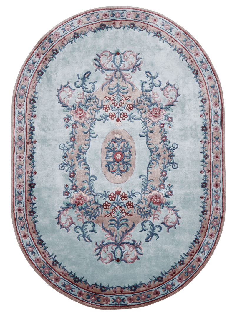 Bamboo Silk Carpet | Vintage Blue Tufted Rug