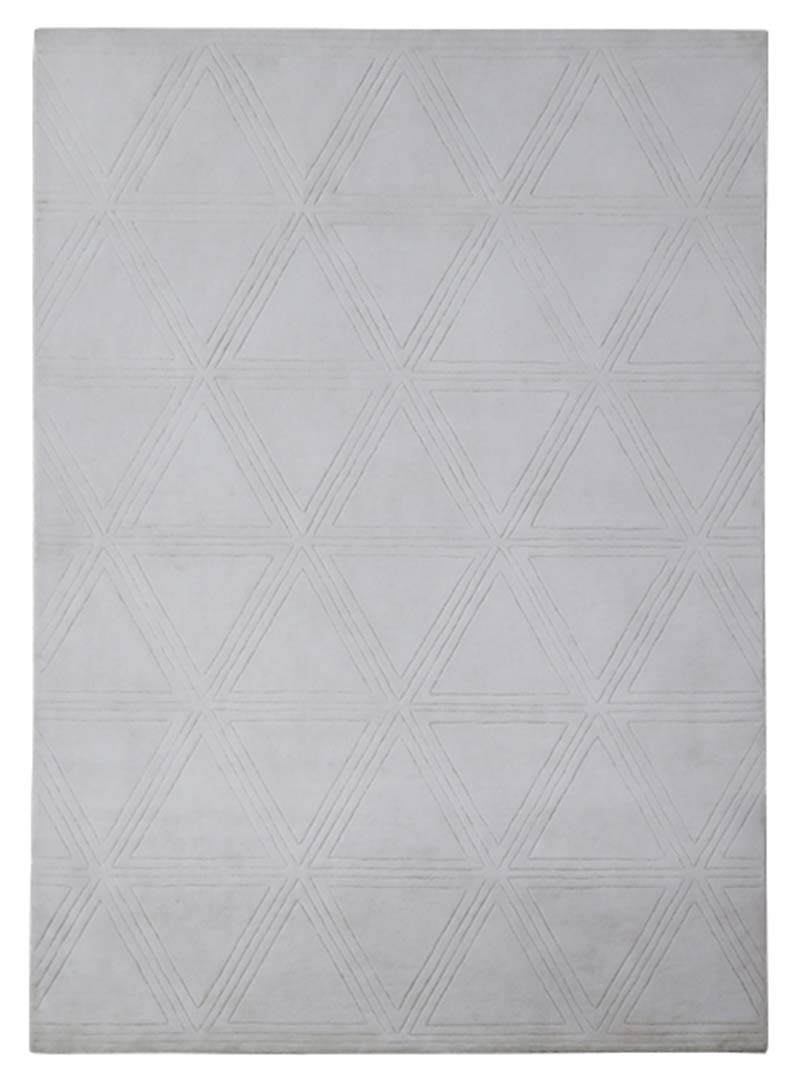 100% Tencel | Geometric Beige Color Hand-tufted Rug - RC943C