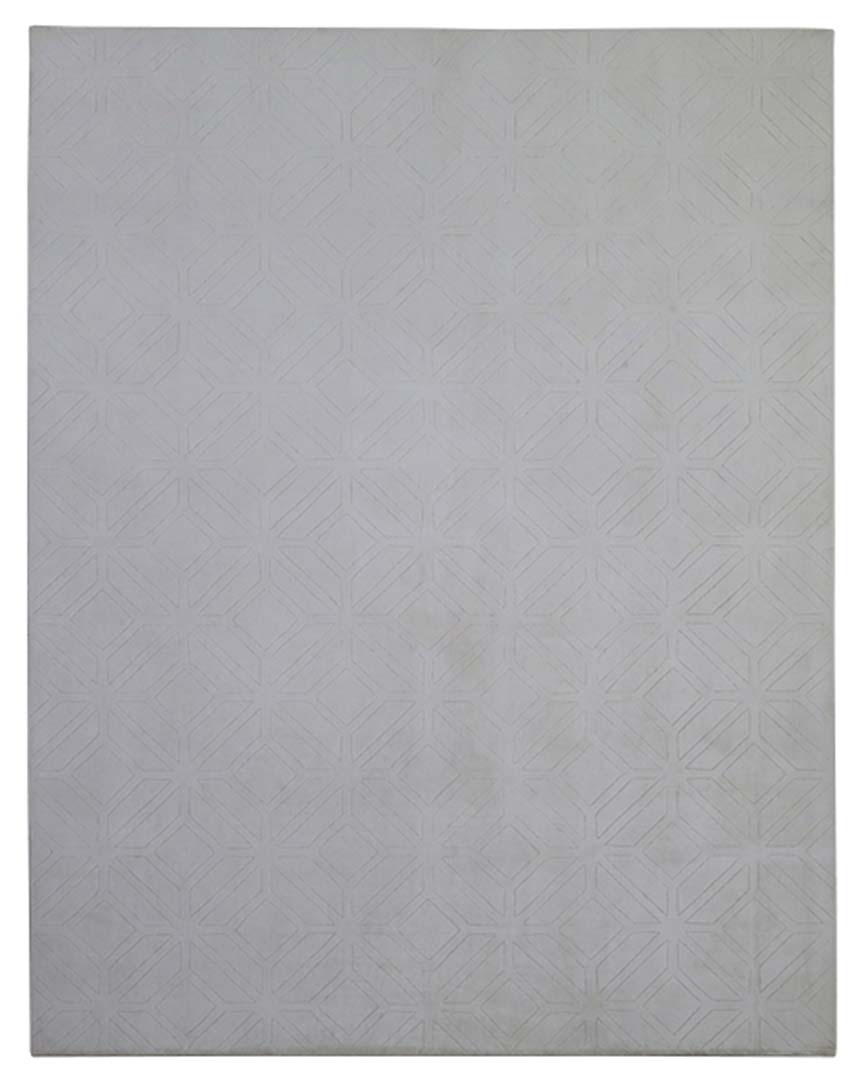 100% Tencel | Minimalist Geometric Beige Color Hand-tufted Rug -RC945C