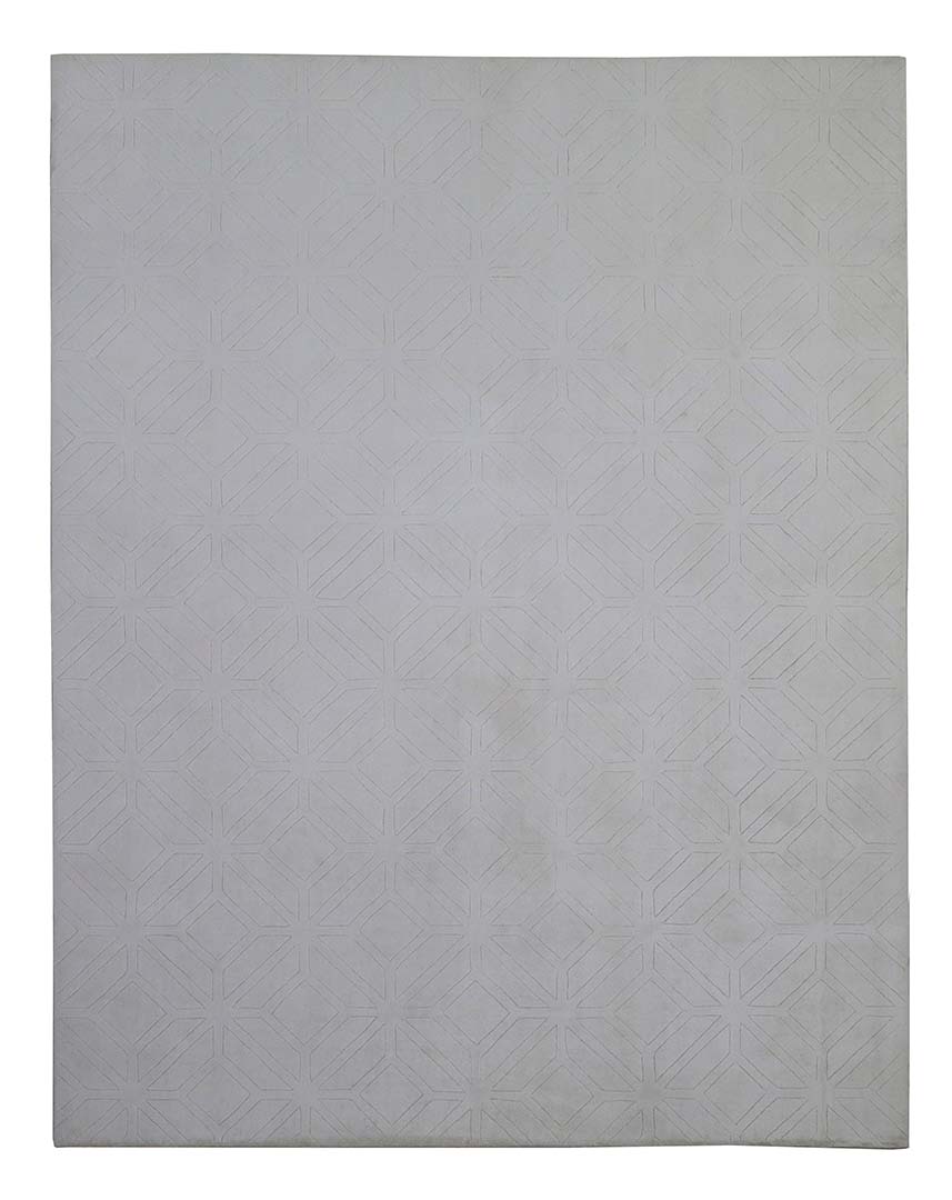 100% Tencel | Minimalist Geometric Beige Color Hand-tufted Rug -RC945A