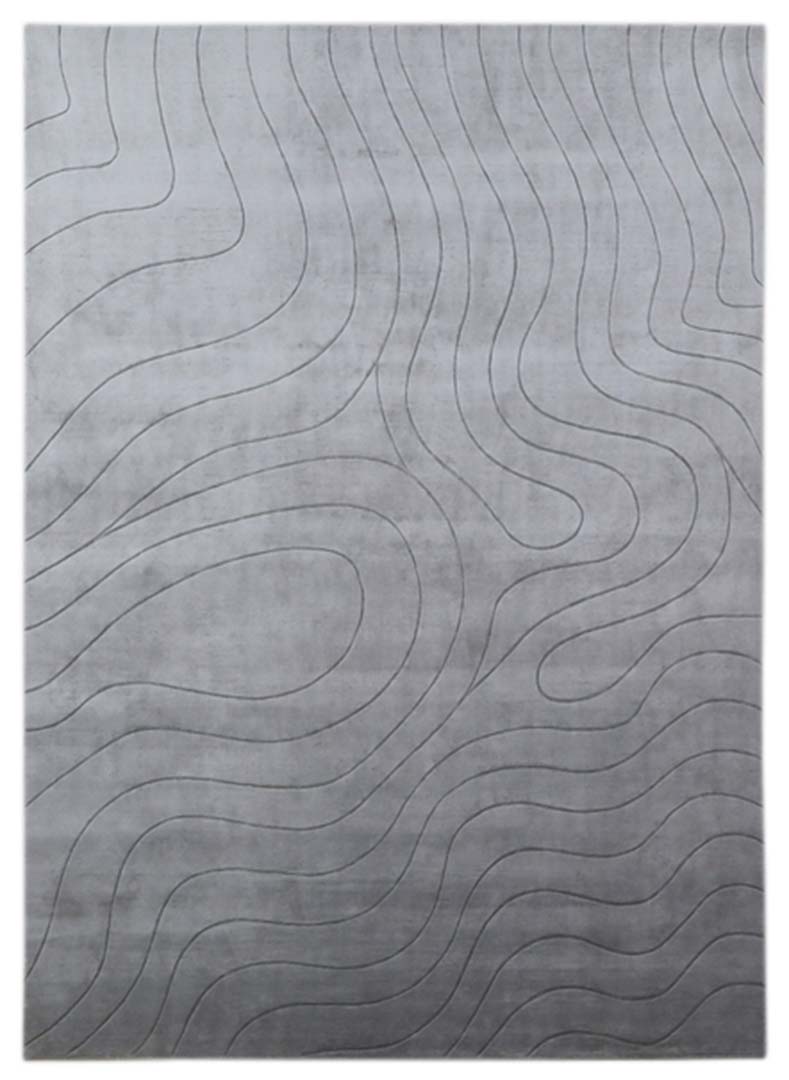 100% Tencel | Modern Grey Color Hand-tufted Rug - RC950A