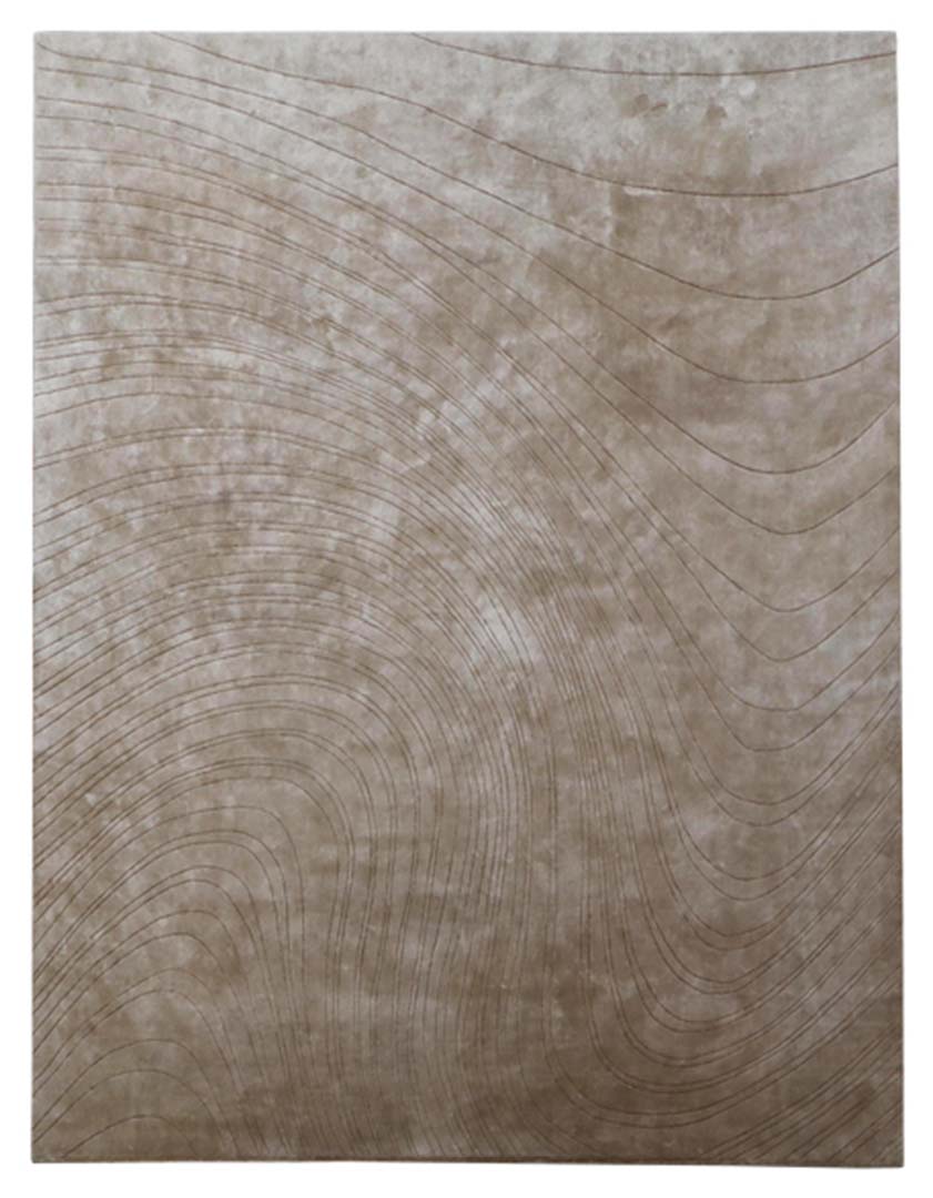 100% Tencel | Minimalist Brown Color Hand-tufted Rug - RC954A