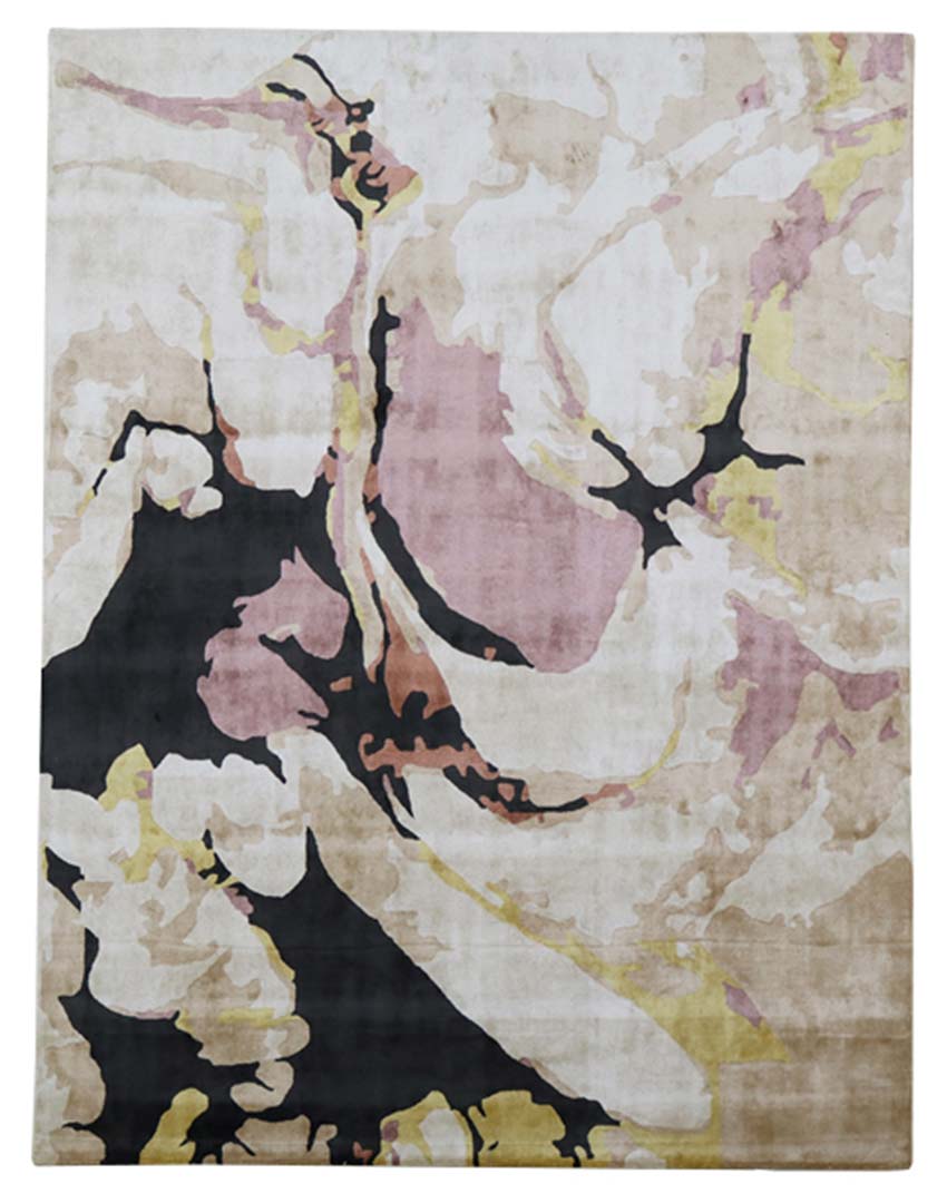 100% Bamboo Silk | Contemporary Multi Color Hand-tufted Rug -RC966