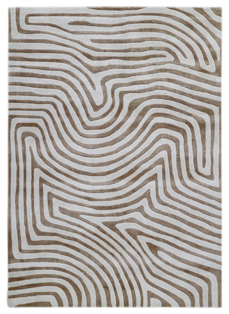 100% Bamboo Silk | Modern Brown Color Hand-tufted Rug - RC975A