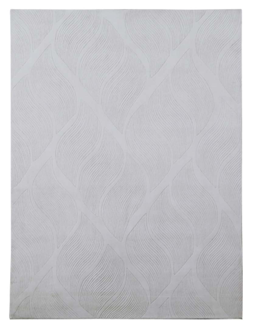 100% Bamboo Silk | Minimalist Floral Beige Color Hand-tufted Rug - RC989