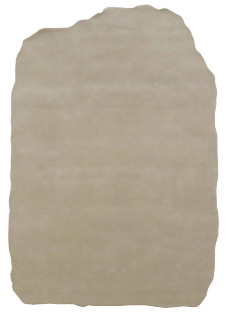 100% New Zealand Wool | Irregular Minimalist Beige Color Loom-knotted Rug -ST-304