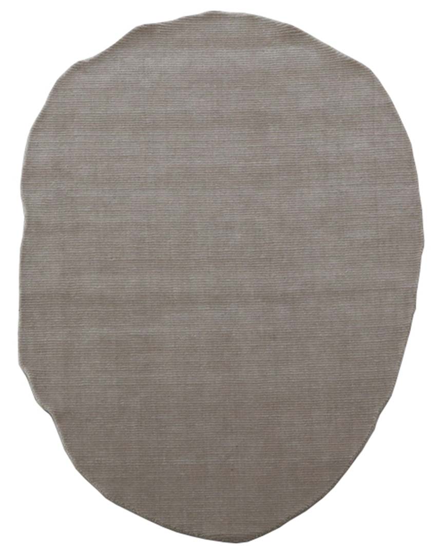 100% New Zealand Wool | Irregular Minimalist Beige Color Loom-knotted Rug -ST-334