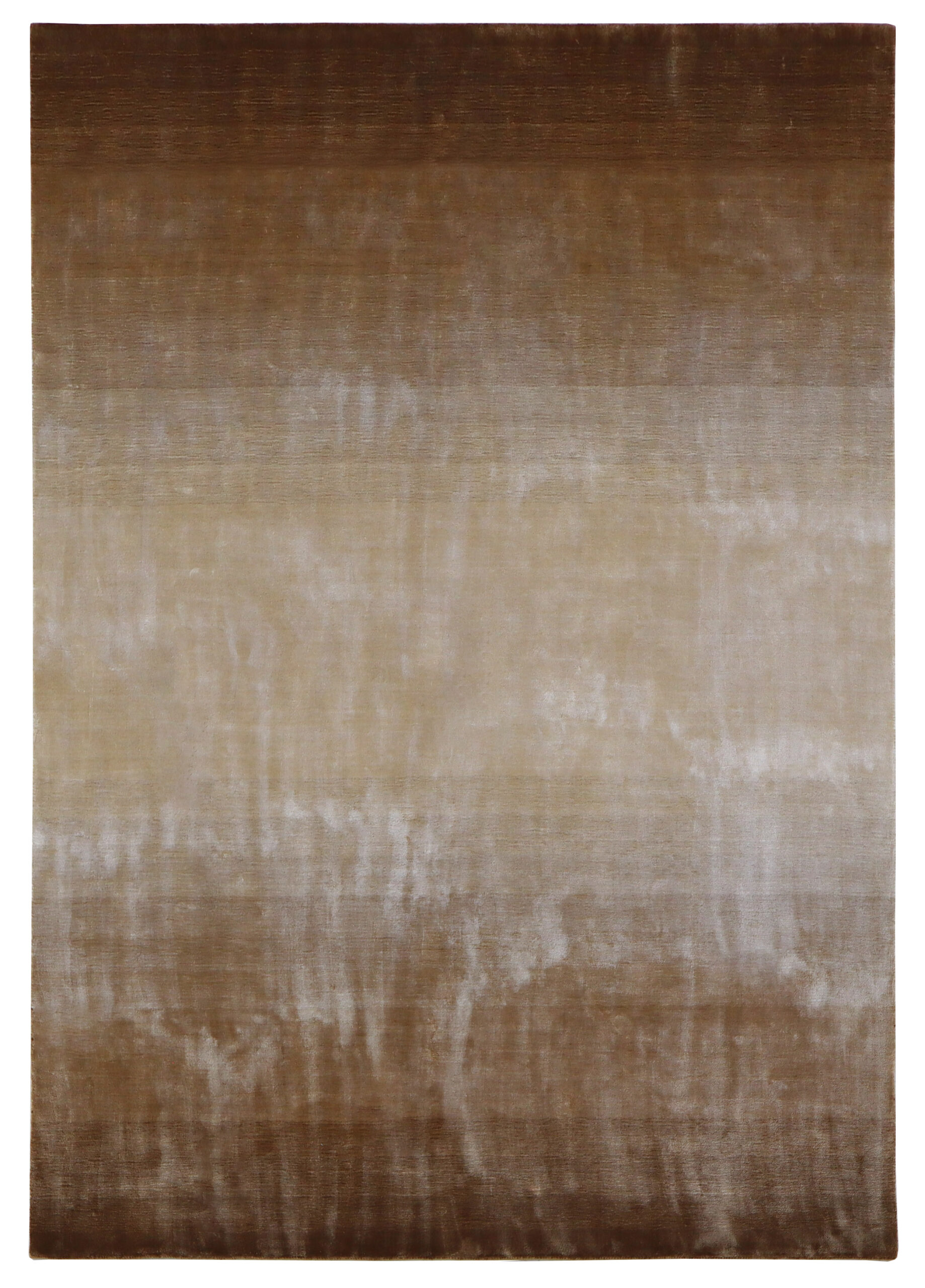 100% Bamboo Silk Carpet | Gradient Brown Loom knotted Rug