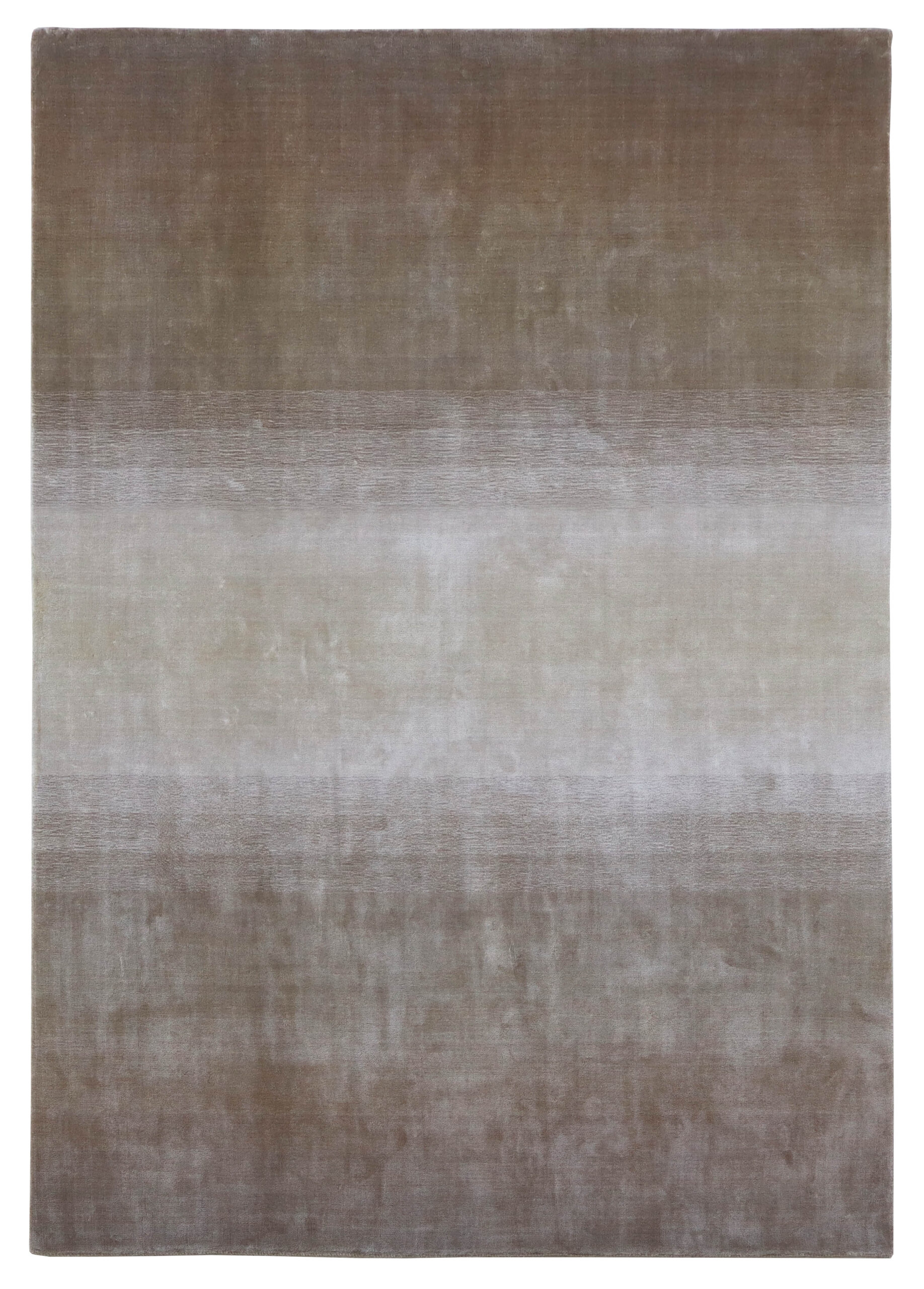 100% Bamboo Silk Carpet | Gradient Brown Loom knotted Rug