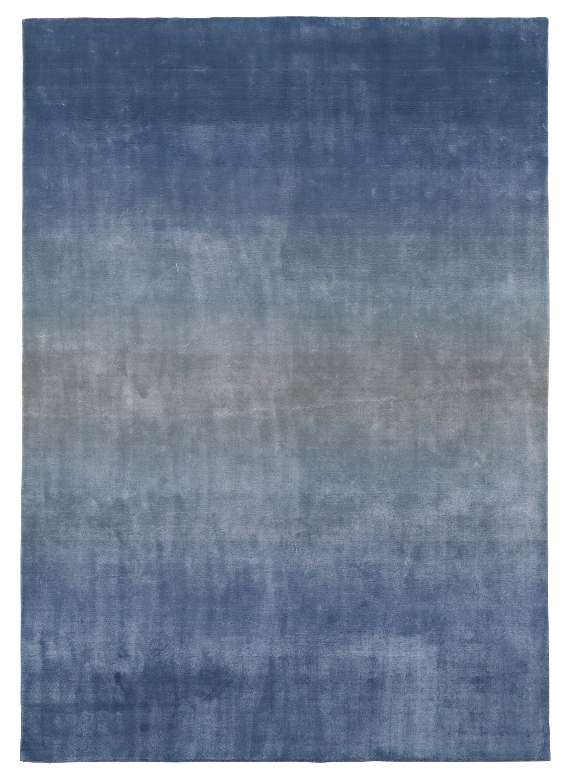 100% Bamboo Silk Carpet | Gradient Blue Loom knotted Rug