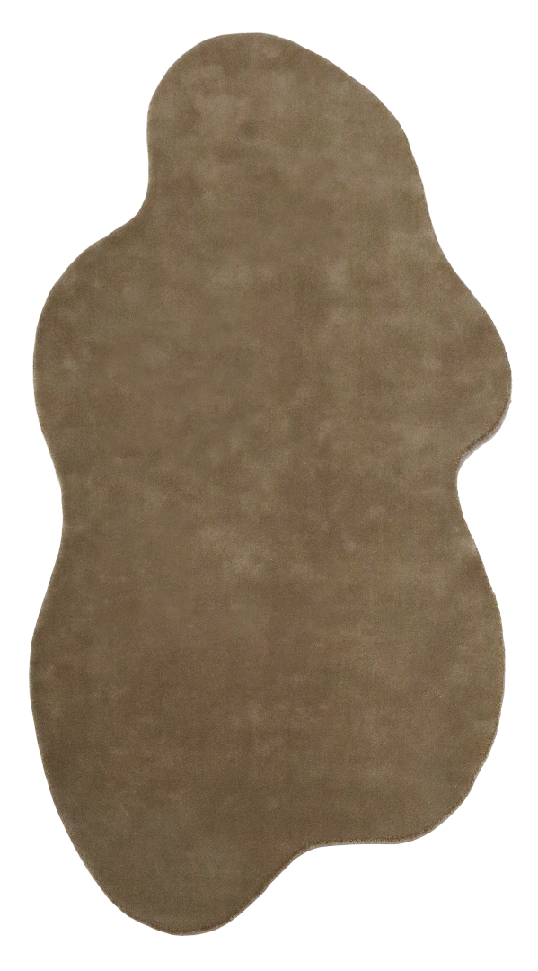 100% New Zealand Wool Carpet |Minimalist Brown Loom knotted Irregular Rug