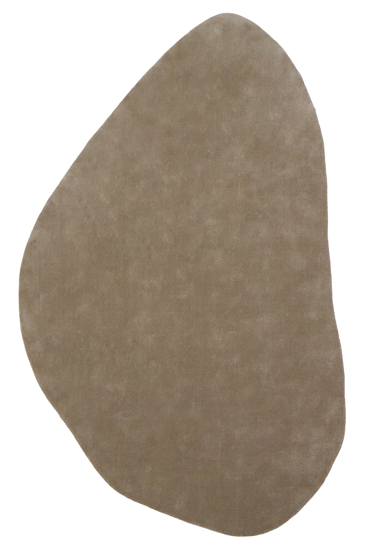 100% New Zealand Wool Carpet |Minimalist Brown Loom knotted Irregular Rug