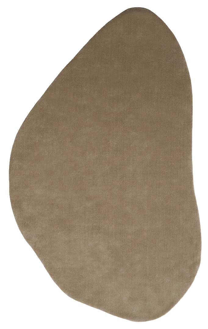 100% New Zealand Wool Carpet |Minimalist Brown Loom knotted Irregular Rug