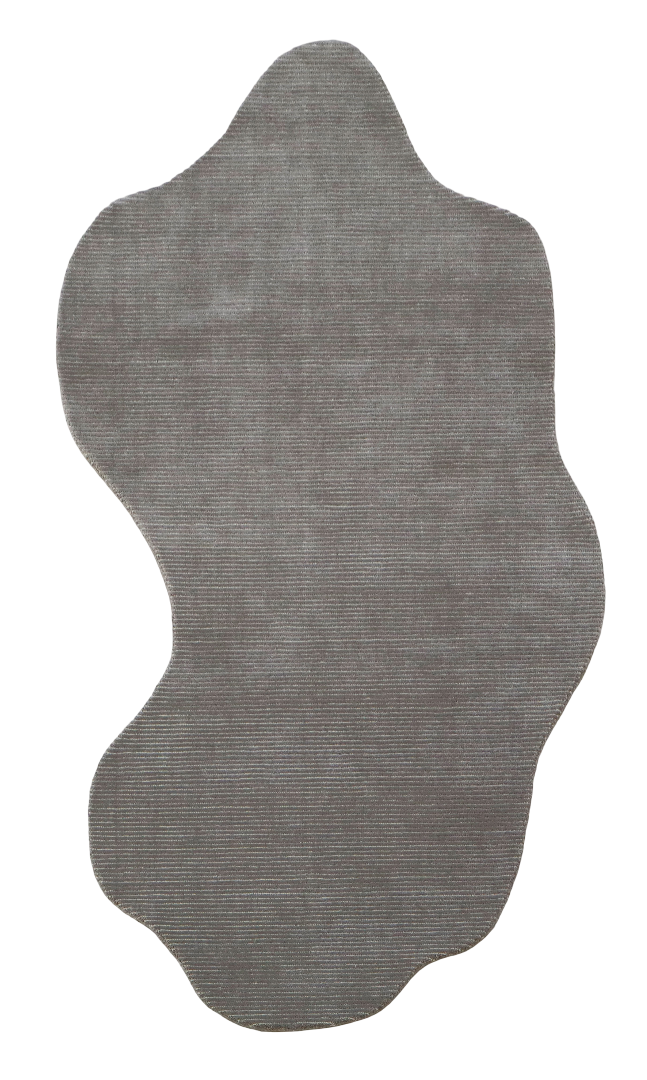 100% New Zealand Wool Carpet |Minimalist Grey Loom knotted Irregular Rug