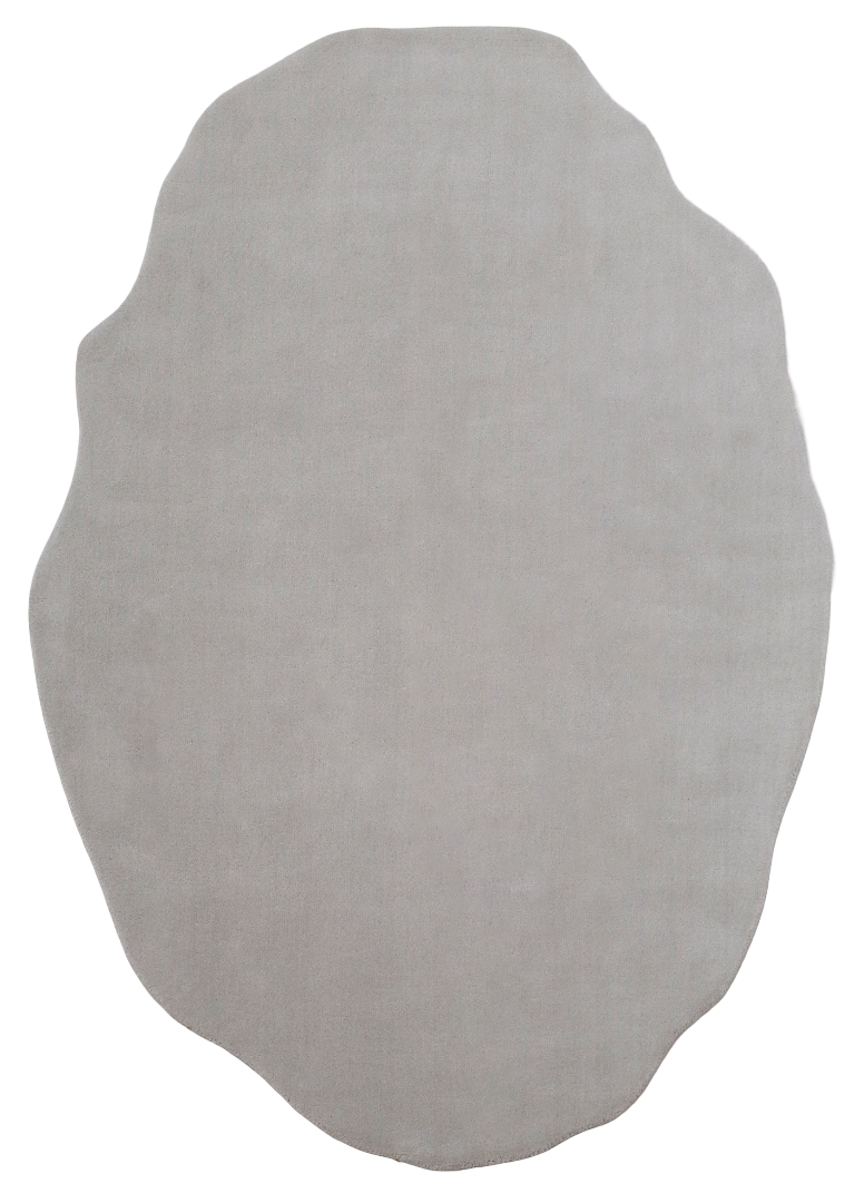 100% New Zealand Wool Carpet |Minimalist Cream Loom knotted Irregular Rug