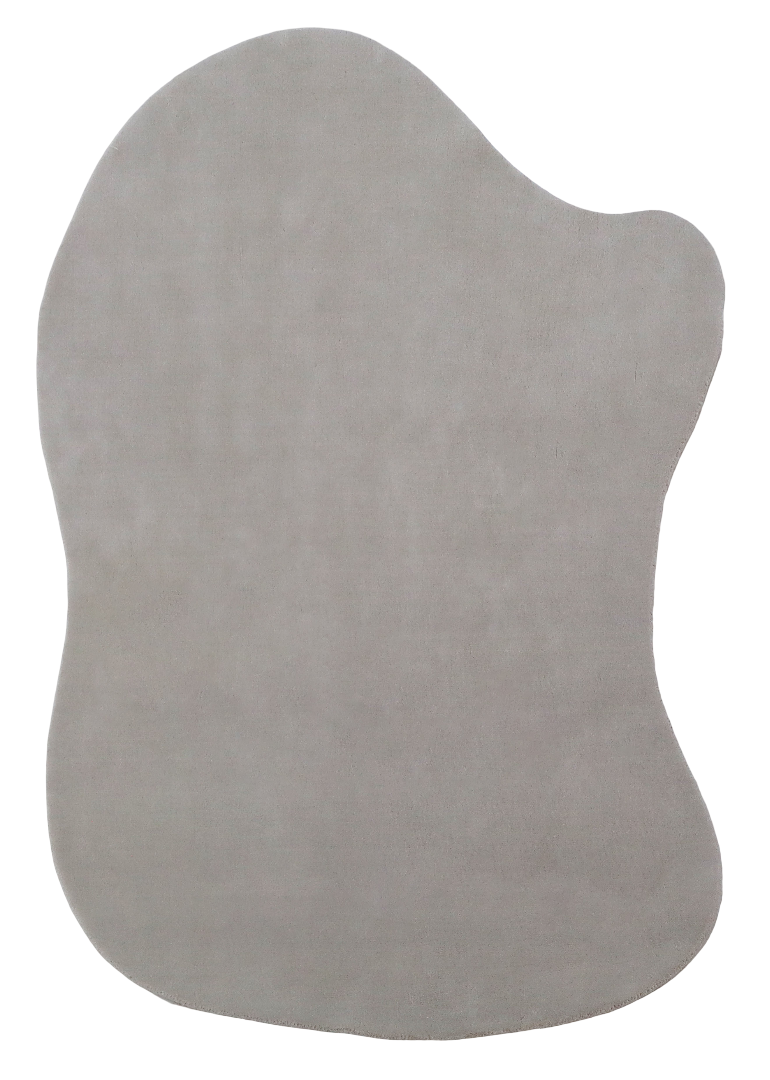 100% New Zealand Wool Carpet |Minimalist Beige Loom knotted Irregular Rug