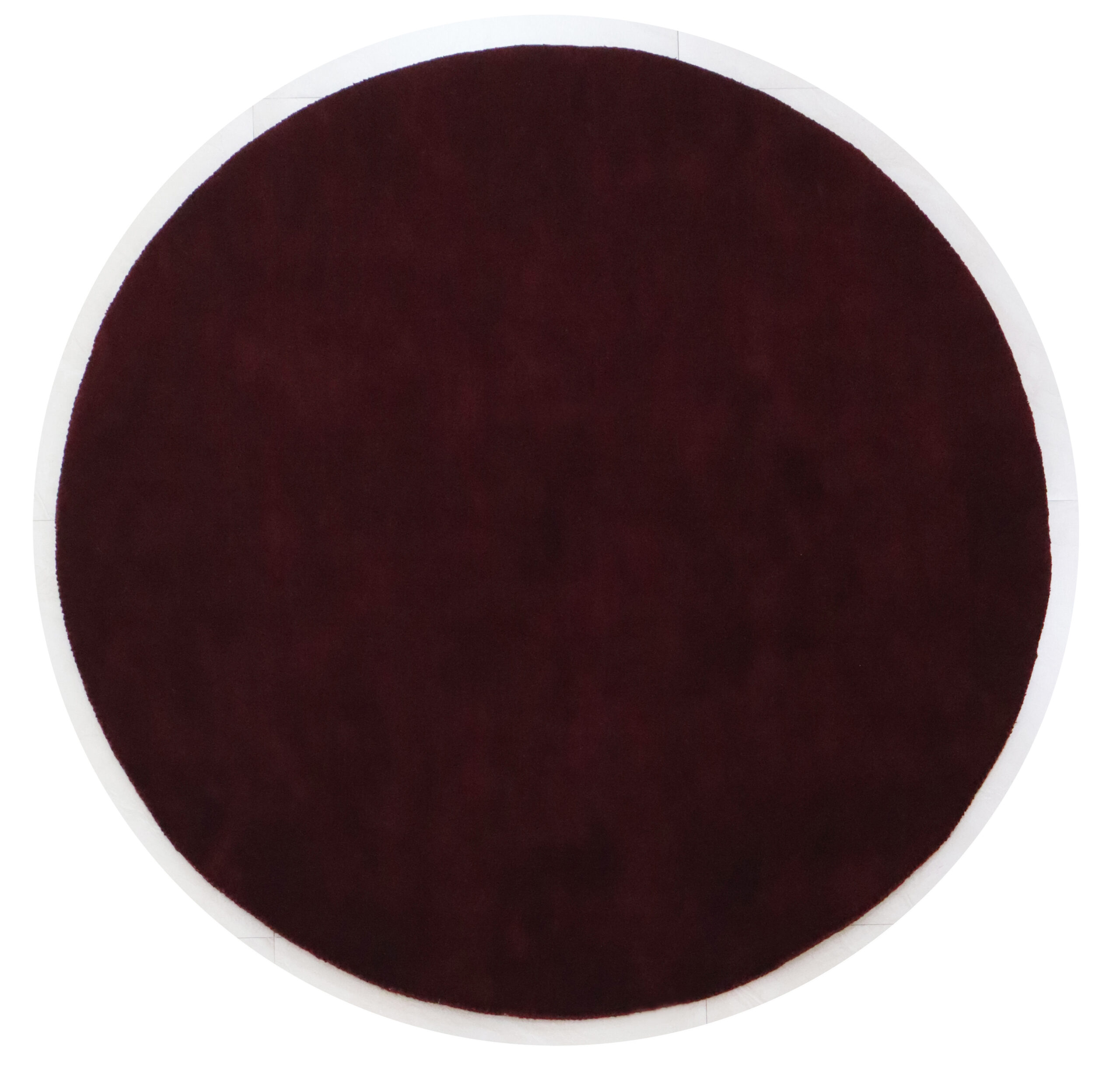 100% New Zealand Wool Carpet |Minimalist Maroon Loom knotted Round Rug