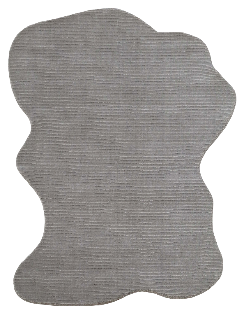 100% New Zealand Wool Carpet |Minimalist Grey Loom knotted Irregular Rug