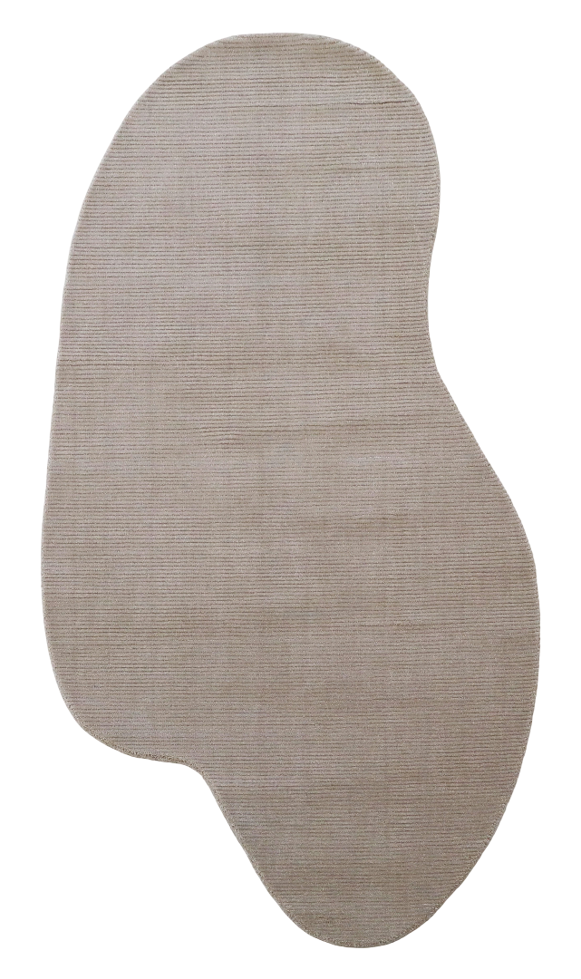 100% New Zealand Wool Carpet |Minimalist Brown Loom knotted Irregular Rug