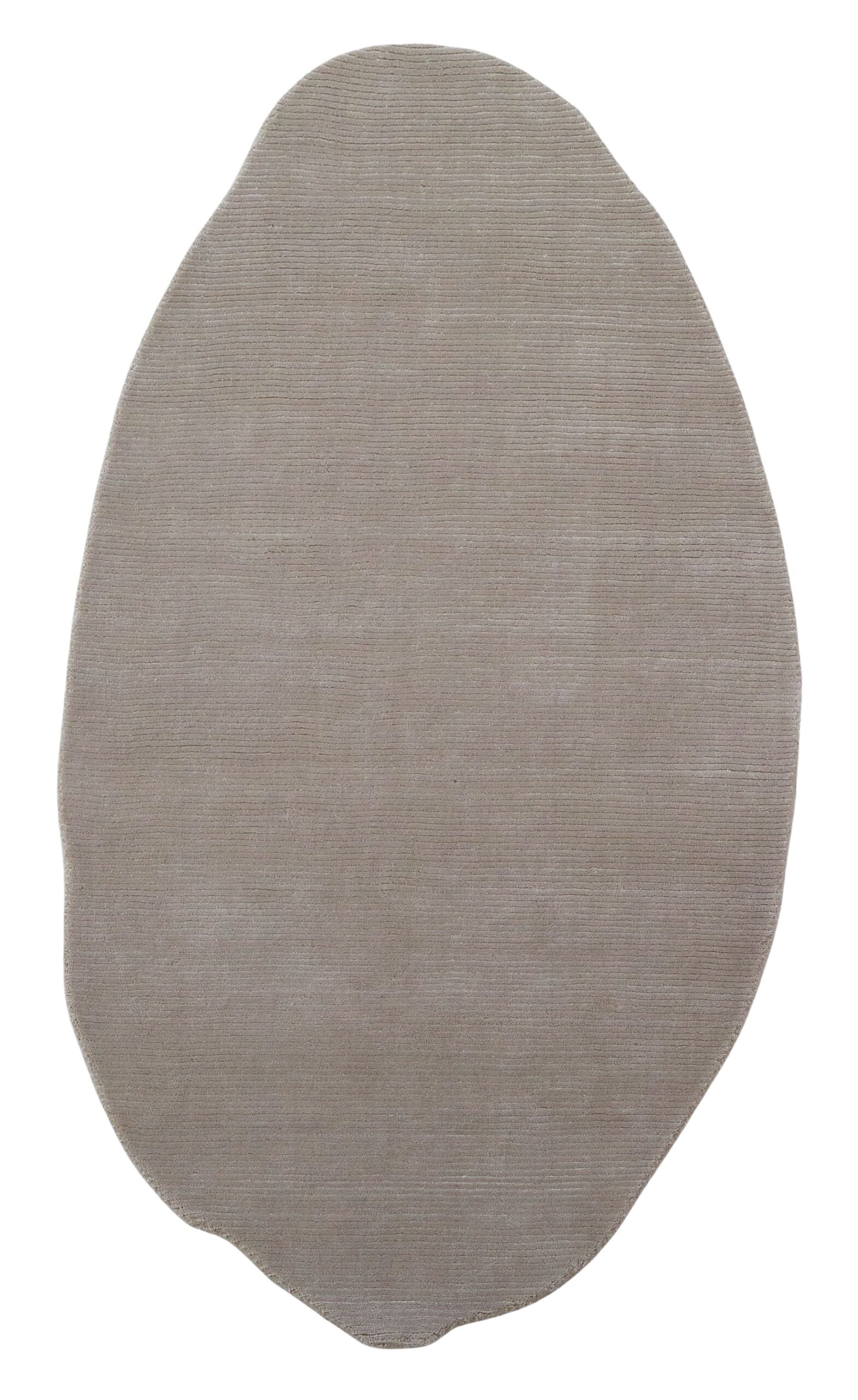 100% New Zealand Wool Carpet |Minimalist Brown Loom knotted Irregular Rug