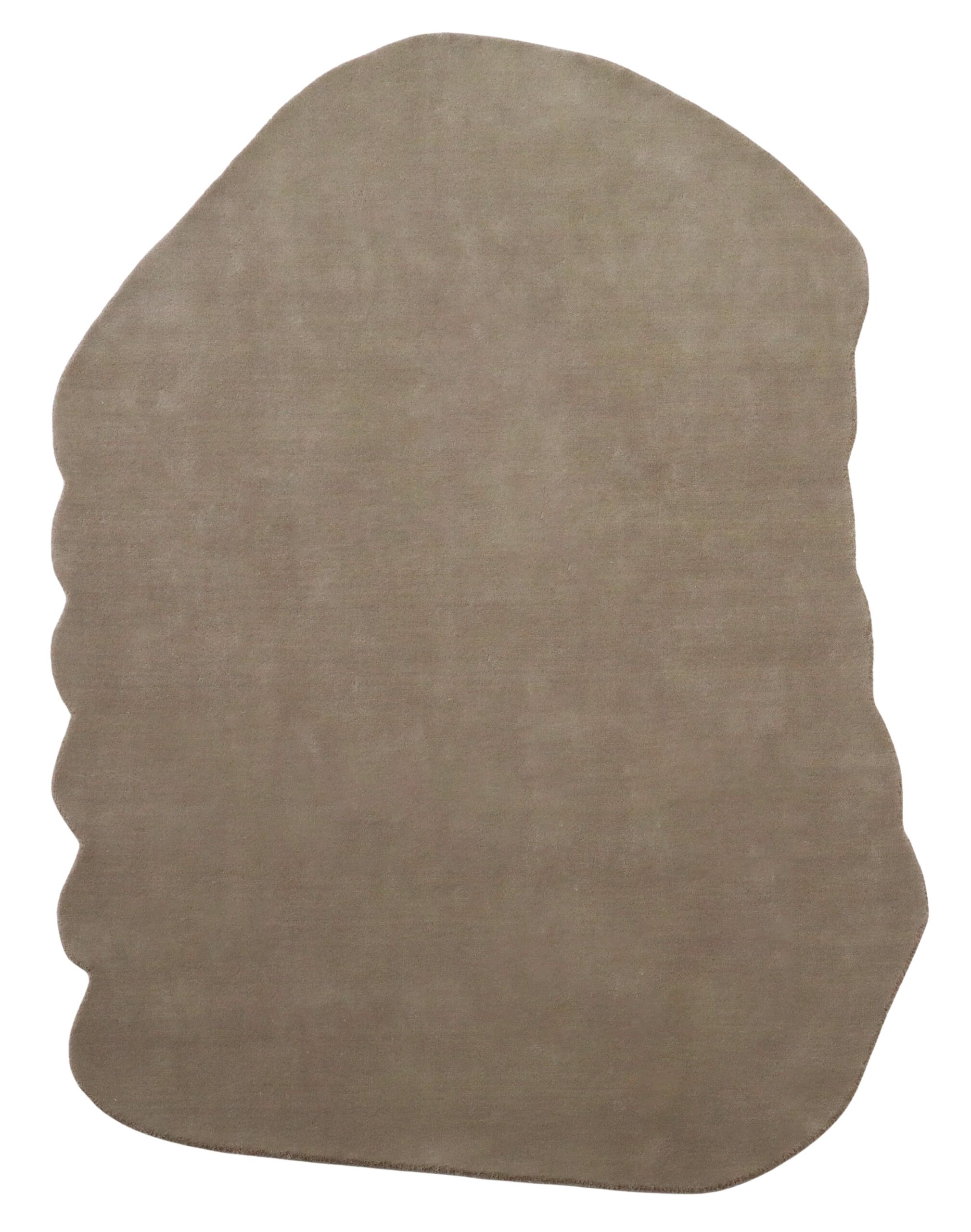 100% New Zealand Wool Carpet |Minimalist Brown Loom knotted Irregular Rug