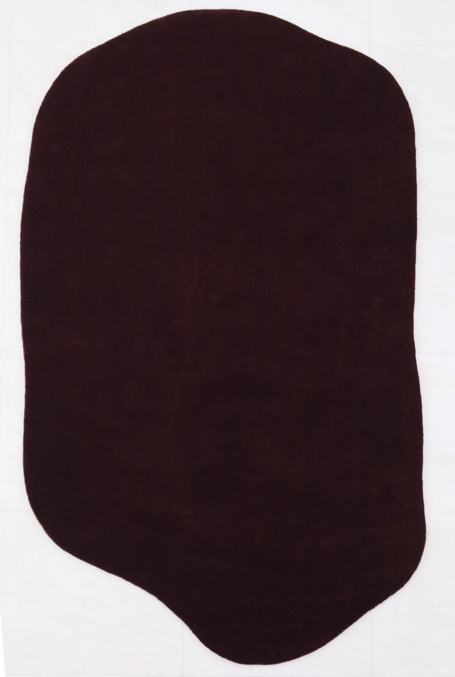 100% New Zealand Wool Carpet |Minimalist Maroon Loom knotted Oval Rug