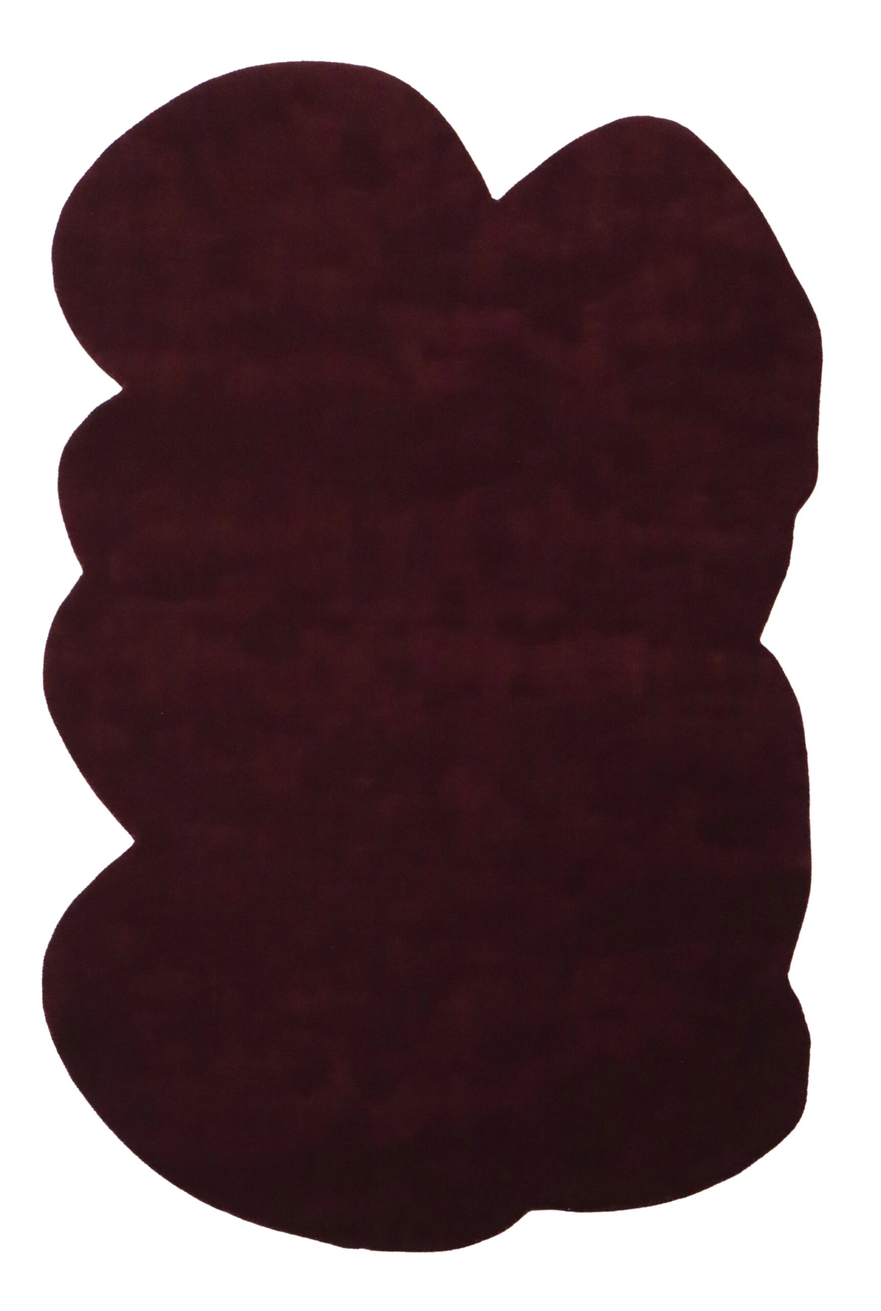 100% New Zealand Wool Carpet |Minimalist Maroon Loom knotted Irregular Rug